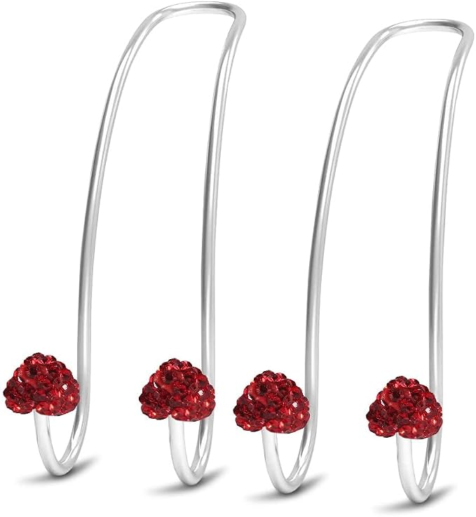 Guoord 【2026 Upgraded】 Car Headrest Hooks Decorations, 2 Pcs Bling Heart-Shaped Purse Hook Hangers, Auto Hooks Car Hangers and Durable Backseat Holder, Storage Universal for SUV Truck Vehicle (Red)