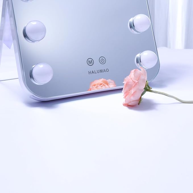 halumao 14.6" Vanity/Makeup Mirror with Lights, Hollywood Mirror with 11 Dimmable LED Bulbs,3 Color Modes,Touch Control