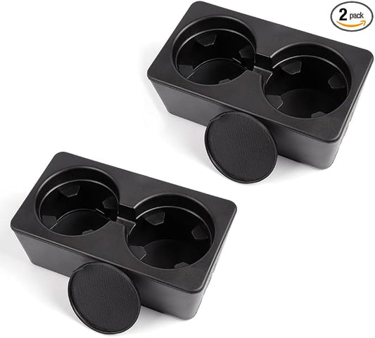 PIT66 Dual Cup Holder Inserts 2pcs Compatible with Chevy Silverado Avalanche Suburban Sierra Yukon Escalade 2007 2008 2009 2010 2011 2012 2013 2014 Drink Holder 19154712 Black