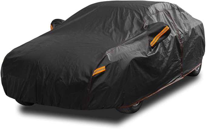 Full-Size Luxury Sedan Car Cover Waterproof All Weather, Universal Fit Lexus LS, Jaguar XJ,Benz S-Class, BMW 7 Series, Buick Lucerne, Lincoln MKS Continental, Genesis G90