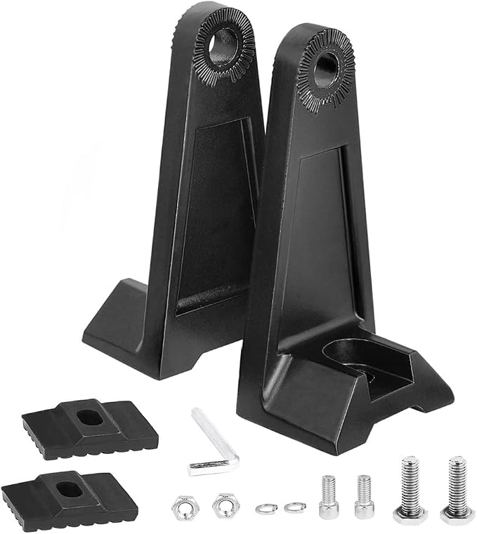 Side Brackets, LEDOPPO Light Bar Mounting Brackets Kit - Universal Straight & Curved LED Light Bars Bracket, Offroad Truck Hood & Roof LED Bar Side Mounted Base,Aluminium,Black,2-Pack