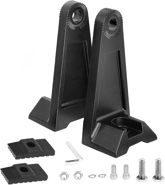 Side Brackets, LEDOPPO Light Bar Mounting Brackets Kit - Universal Straight & Curved LED Light Bars Bracket, Offroad Truck Hood & Roof LED Bar Side Mounted Base,Aluminium,Black,2-Pack