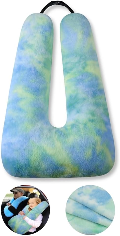 FHSGGP Travel Pillow Car Pillow Kid Car Sleeping Colorful Green | The Sleeping Aid for Adults and Kids on Road Trips Kids Travel Pillow