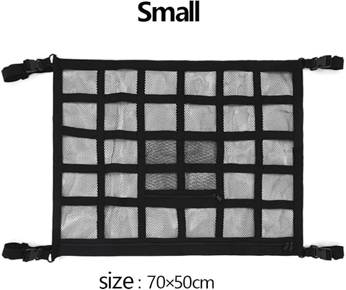 Car Ceiling Cargo Net Roof Storage Organizer Mesh Hammock for Subaru Crosstrek 2013–2025 2026 GP/GU,Interior Mesh Hammock Zipper Pocket,Space Saving Road Trips Camping,70 * 50