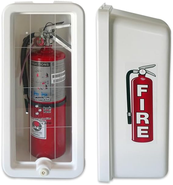 Cato 10501-H White Plastic Chief Fire Extinguisher Cabinet for 2-1/2 or 5 lb. Extinguisher, with Hammer and Cylinder Lock