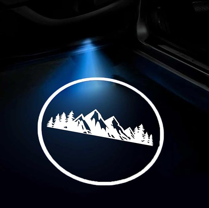 2PCS Car Door Light Projector Wireless Ghost Shadow Lamp Mountain Car Accessories