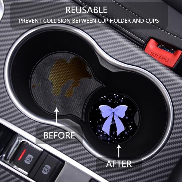 Car Cup Holder Coaster, Neoprene Universal Non-Slip Cup Holders, Car Accessories Interior for Women and Man Interior Sets 2 Pack (RYD-BD08)