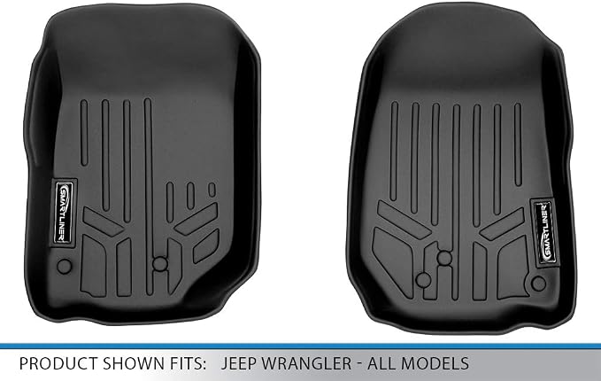 MAXLINER Floor Mats 1st Row Liner Set for 2007-2010 Jeep Wrangler