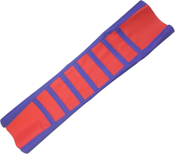 Universal Motorcycle Seat Cover Non-Slip Suitable Rubber Striped Seat Covers Soft for YZ125 YZ250 YZ450F WR250F WR450F TTR230 YZ TTR WR 125 250 Dirt Pit Bike Motocross Off Road Motorbike (Blue+Red)