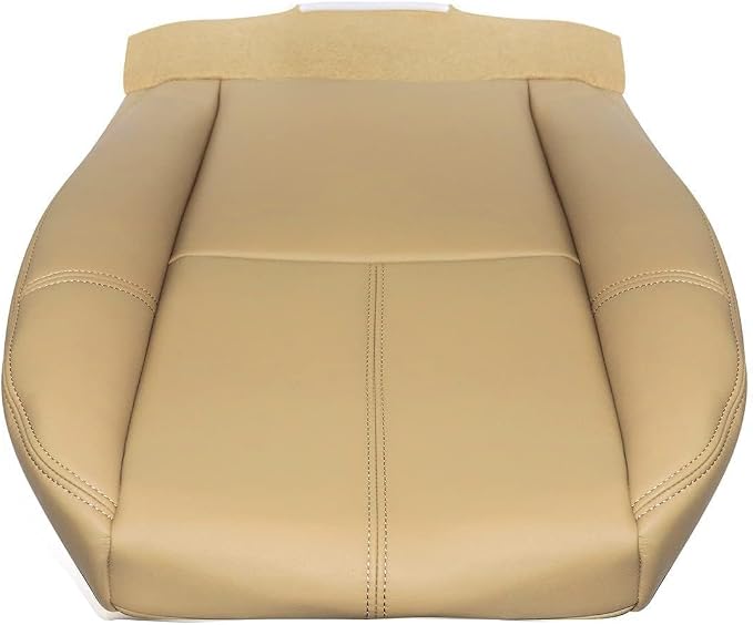 GXARTS Driver or Passenger Side Bottom Replacement Leather Seat Cover 333 Light Cashmere Light Tan Fit for Chevy Silverado Tahoe Suburban Avalanche GMC Sierra Yukon 2007 2008 2009 2010 2012 2013 2014