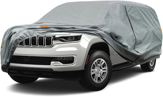 Kayme Heavy Duty SUV Car Cover Custom Fit Jeep Wagoneer L/Grand Wagoneer L LWB Waterproof All Weather for Automobiles, Full Exterior Covers Sun Rain UV Protection.（Deliver About 3-10 Days）