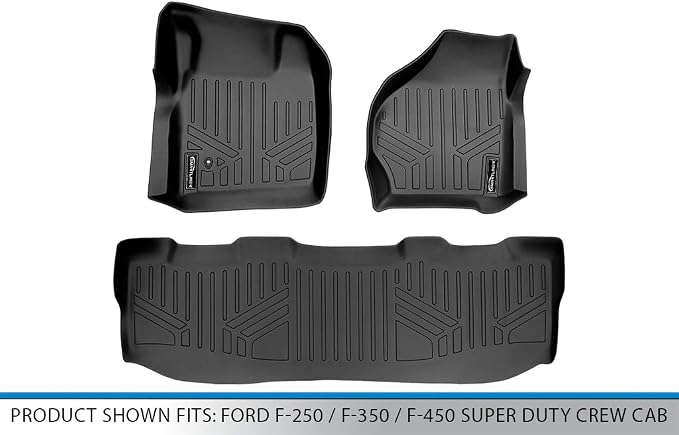 SMARTLINER Custom Fit Floor Mats 2 Row Liner Set Compatible with 1999-2007 Ford F-250