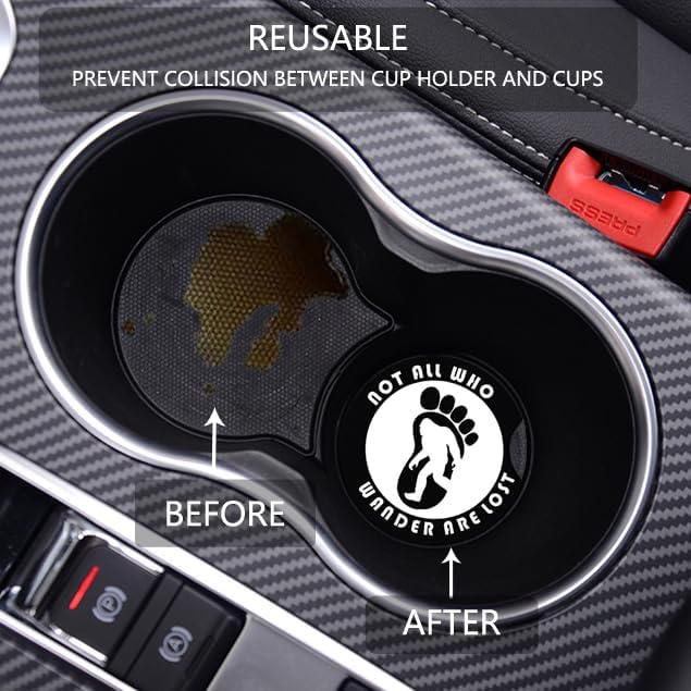 Car Cup Holder Coaster, Neoprene Universal Non-Slip Cup Holders, Car Accessories Interior for Women and Man Interior Sets 2 Pack (RYD-BD05)