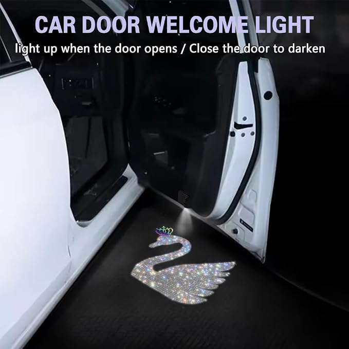Zufoty 2PCS Car Door Light Projector, Wireless LED Car Door Paste Welcome Courtesy Light, LED Courtesy Ghost Shadow Welcome Lamp, Universal Car Accessories Fits Most Car SUV Truck