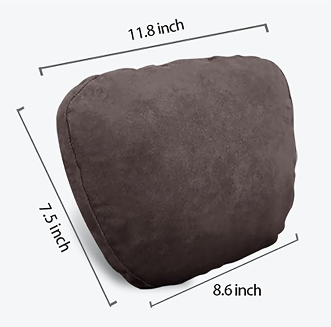2pcs Car Neck Pillow for headrests,Support Drive Seats Head Cushion Pillows,Superfiber Suede,Plant-Based Polyester,Thickness & Height Adjustable,11.8x7.5,Inner Liner fillable(deep Coffee)