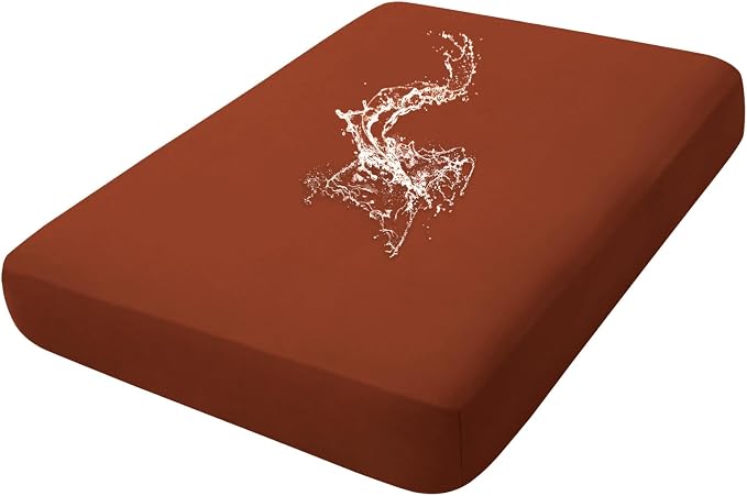 hyha Waterproof Couch Cushion Covers, Stretch Sofa Couch Seat Slipcover for Dog Washable, Non-Slip Waterproof Outdoor Cushion Covers for Patio Furniture Replacement (1 Piece for Large, Rust)