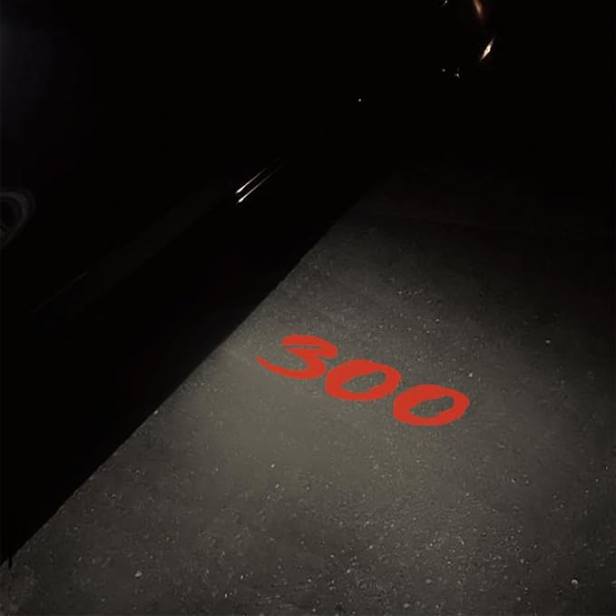 Car Door Logo Lights Puddle Lights Compatible with 300 300C 300S 2005-present LED Puddle Lamps Projector Door Shadow Light Accessories (Pattern 2)