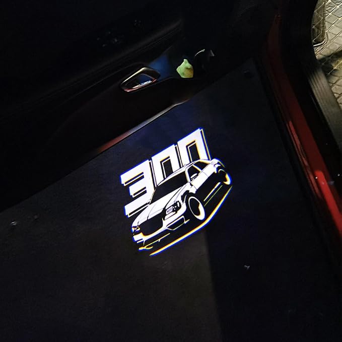 2PCS Car Door Logo Projector Lights Compatible with 300 300C 300S 2005- Present LED Ghost Shadow Light Laser Puddle Lamp Accessories (300)