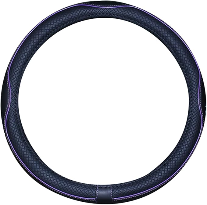 Mayco Bell Small Size Steering Wheel Cover Anti-Slip,Safety,Soft,Breathable,Durable,Full Surround,Comfortable Grip Microfiber Leather (14-14.25 inch, Black Purple)