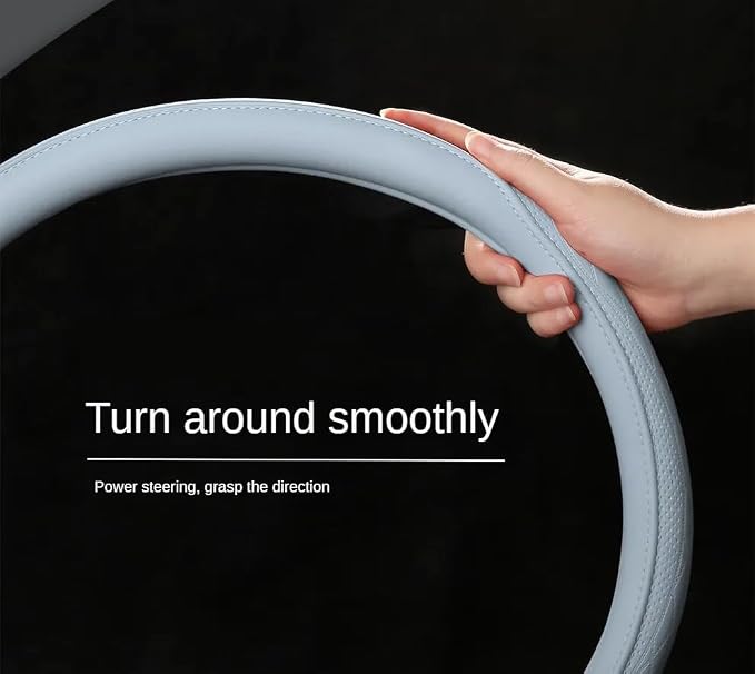 Universal Steering Wheel Cover for Cars, Premium Perforated Synthetic Leather with Odorless Rubber Inner, Non-Slip Grip, Comfort & Style Upgrade for Men and Women (Black)