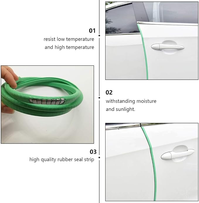 Garneck Car Door Protector Edge Guards Rubber U Shape Edge Trim Seal Strips Protector Car Door Edge Protection for Car Auto Vehicle 10M