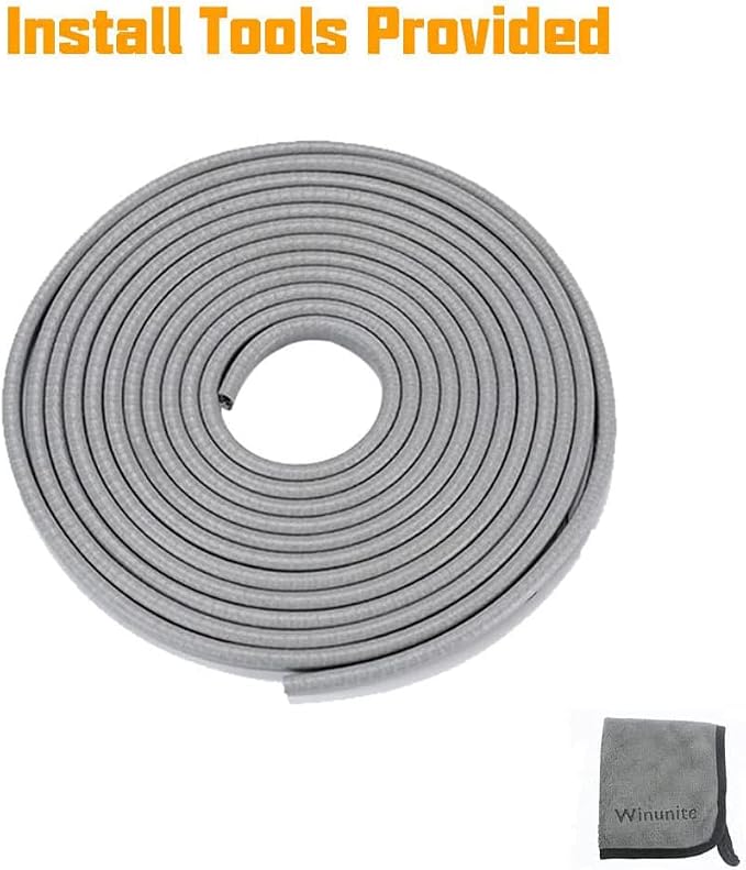 Winunite 65.6ft(20m) Car Door Edge Guards Light Gray– Fits Most Vehicles, No Glue, U-Shaped, Built-in Metal Clips, Scratch and Chip Resistant – Reduces Dings in Parking Lots