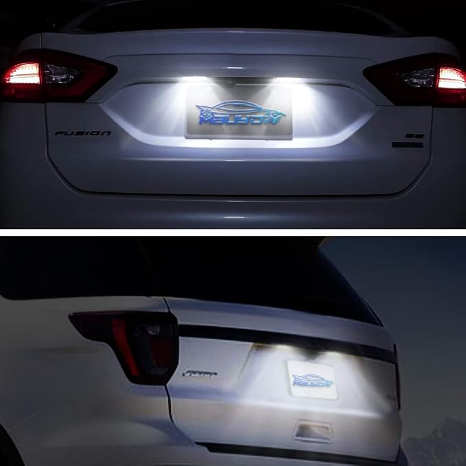 LED License Plate Light Lamp Assembly Compatible with Explorer Escape Fusion Fiesta Edge Expedition Lincoln MKC 6000K White, Pack of 2