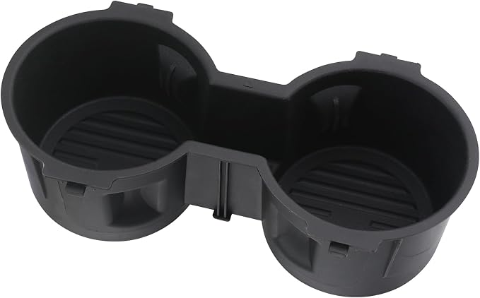 Non Flow-Thru Console Cup Holder for 2016-22 Ford F150 F250 F350 F450 F550 | Front Seat Dual Cup Holder, Rubber Insert, Super Duty Truck Accessories, FL3Z-1513562-AD, FL3Z-1513562-AB