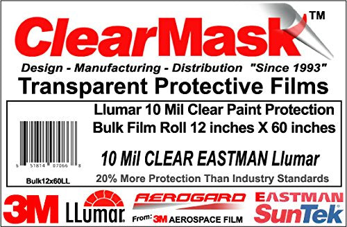 Llumar 10 Mil Clear Paint Protection Bulk Film Roll 12 inches X 60 inches