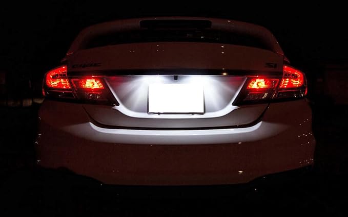 iJDMTOY Super Bright Xenon White 18-SMD Full LED License Plate Light Kit Compatible With Acura MDX RL TL TSX ILX Honda Civic Accord Odyssey