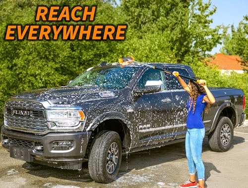 Car Wash Kit with Bucket and 5-12 ft Extension Pole // Car Washing Brushes Set with Telescopic Pole // Microfiber Wash Mop // Soft Wash Brush and Car Wash Tools // The Ultimate RV, Truck Washing Kit