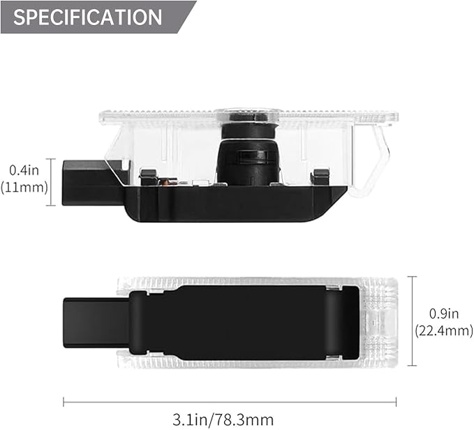 2PCS Never Fade Car Door Lights Logo Compatible with Dodge Challenger Accessories, Ghost Shadow Welcome Puddle Projection Light for SRT SXT GT Scat Pack RT