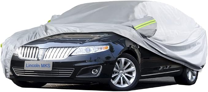 Koukou 6 Layers Car Cover Custom Fit Lincoln MKS from 2009 to 2016, Waterproof All Weather for Automobiles, Sun Rain Dust Snow Protection.
