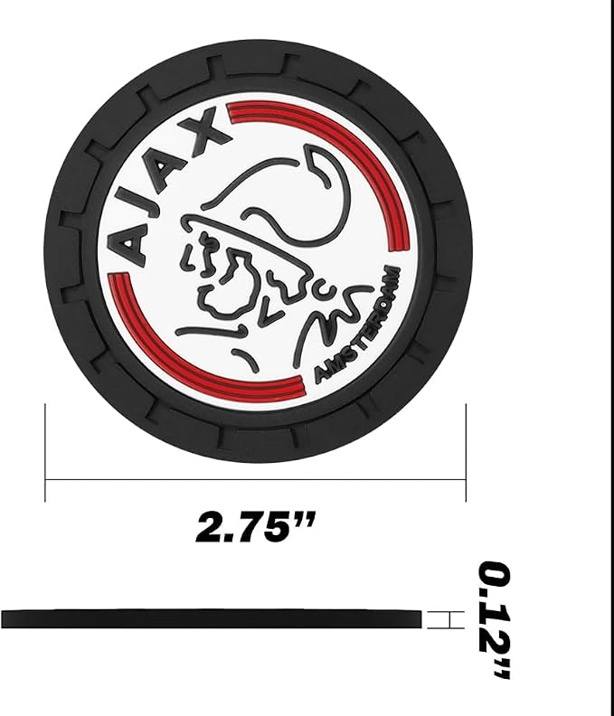 Cup Holder Insert Coaster for AFC AJAX UEFA UCL Fans,Anti Slip Car Cup Coaster Interior Accessories