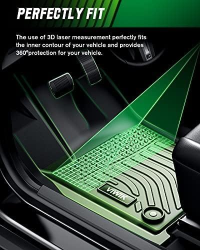 VIWIK Floor Mats for Toyota Corolla 2014-2019 with Automatic Transmission, TPE Rubber Car Mats All Weather Custom Floor Liners for Corolla 2014-2019, Front & Rear Automotive Floor Mats Black