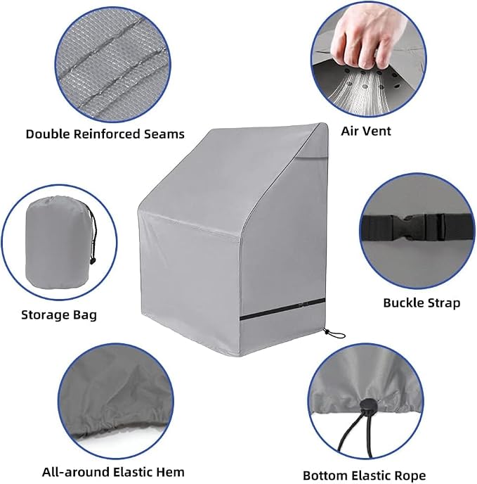 600D Fade and Tear Resistant Boat Center Console Cover,Heavy-Duty Waterproof and UV Protection Trailerable Boat Console Cover with Windproof Strap, Gray (Large Size up to 24"L X 36"W X 42"H)
