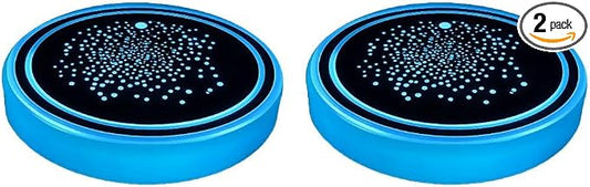 Mandark LED Car Cup Holder Lights, 2PCS Waterproof 7 Colors Changing Vehicle USB Charging Coaster Pad, Auto Interior Atmosphere Lamp Cup Mat Accessories, Universal for SUV Sedan Truck (Star)