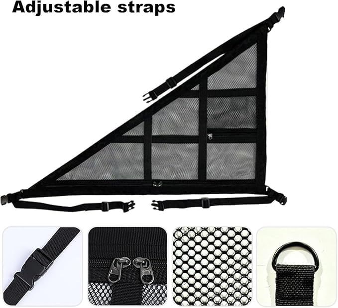 1 Pack Car Ceiling Cargo Net Fit for Ford Escape 2020-2023 2024 Roof Storage Organizer Heavy Duty Overhead Mesh Bag Polyester Double-Layer Zipper Design