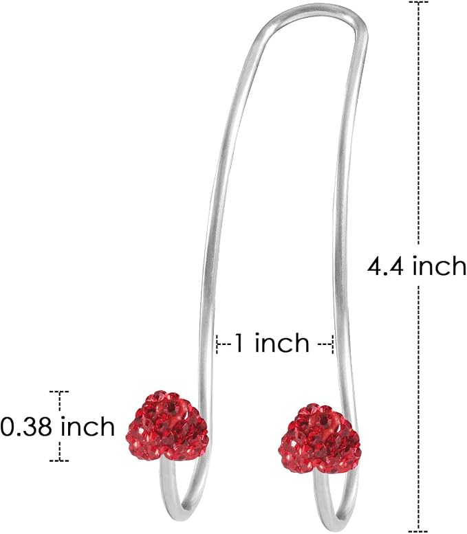 Guoord 【2026 Upgraded】 Car Headrest Hooks Decorations, 2 Pcs Bling Heart-Shaped Purse Hook Hangers, Auto Hooks Car Hangers and Durable Backseat Holder, Storage Universal for SUV Truck Vehicle (Red)
