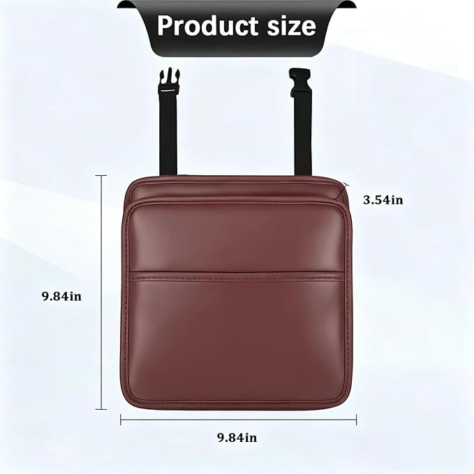 Zpana Car Seat Back Organizer, Leather Multipurpose Hanging Vehicle Backseat Headrest Storage Bag, Automotive Pouch Pocket Organizer for Kids & Adults, Universal for Truck SUV Sedan (Red)
