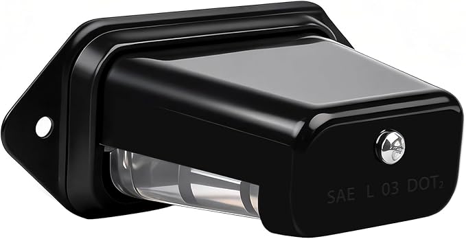 LED License Plate Light, Trailer License Plate Holder-Bracket Mount, Waterproof 12V DC License Tag Light, Universal Submersible Tag Lamp for Auto Work Utility Flat Bed Box Semi Truck RV