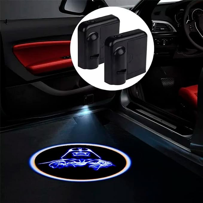 2pcs 3D Magnetic Car Door Step LED Welcome Logo Shadow Ghost Light Projector Lamp fits All Car Models (Helmet1) by DmStore