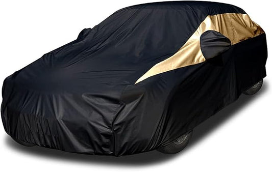 Titan Jet Black Poly 210T Car Cover for Sedans 186-202". Waterproof, UV Protection, Scratch Resistant, Driver-Side Zippered Opening. Fits Camry, Accord and More.