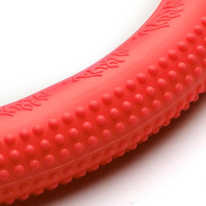 Bittwee Steering Wheel Cover, Car Silicone Steering Wheel Protector, Anti-Slip Soft Odorless Wheel Covers, Universal 14-15 Inch Steering Wheel, Automotive Interior Accessories (Red)