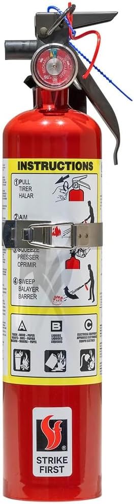 Strike First: RAPID RESPONSE ABC110ST Multi-Purpose 2.5lb Fire Extinguisher w/Vehicle Bracket