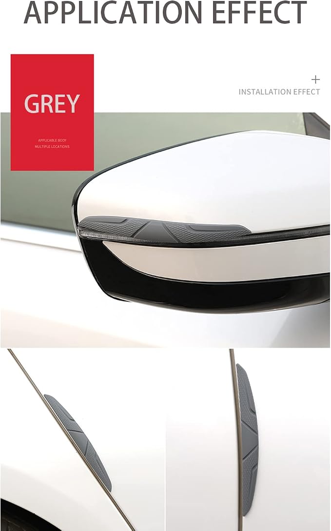 Car Door Edge Guards - Anti-Scratch Rubber Bumper Protectors - 8-Pack for All Vehicles(Sedan, Truck, SUV) - Easy to Install with Strong Adhesive (Gray)