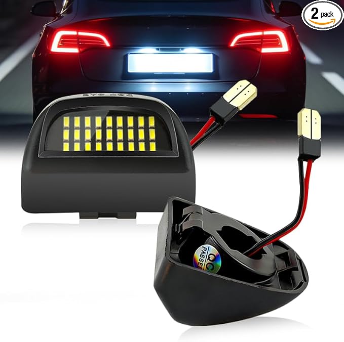 LED License Plate Lights Compatible with Chevy Silverado 1500 2500HD 3500HD, Avalanche, Suburban, Tahoe, GMC Sierra, Yukon, Cadillac Escalade,48-SMD 6500K Super White (UpgradeWhite)