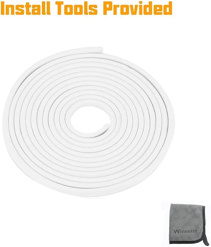 Winunite 65.6ft (20m) No Glue Car Door Edge Guards White | Stop parking lot dings, U-shaped rubber, fits sedans trucks SUV, weather-resistant, protect against paint chips & scratches