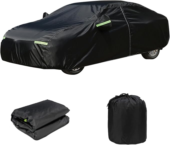Car Cover for Sedan, Car Cover Waterproof All Weather for Automobiles, Outdoor Heavy Duty Full Car Covers Windproof Universal Fit for Sedan 180-185 inch