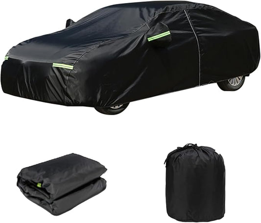 Car Cover for Sedan, Car Cover Waterproof All Weather for Automobiles, Outdoor Heavy Duty Full Car Covers Windproof Universal Fit for Sedan 180-185 inch